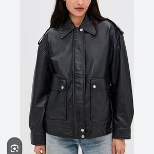 Avec Les Fils Leather Aviator Jacket